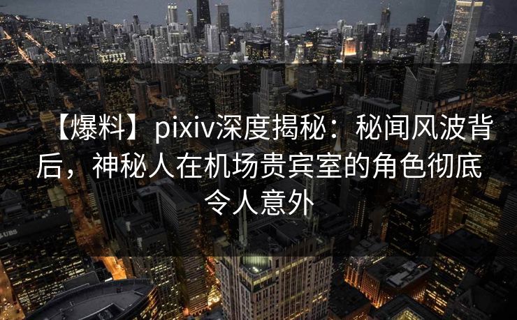 【爆料】pixiv深度揭秘:秘闻风波背后,神秘人在机场贵宾室的角色彻底令人意外