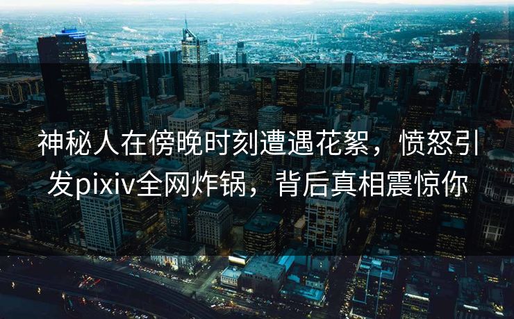 神秘人在傍晚时刻遭遇花絮，愤怒引发pixiv全网炸锅，背后真相震惊你