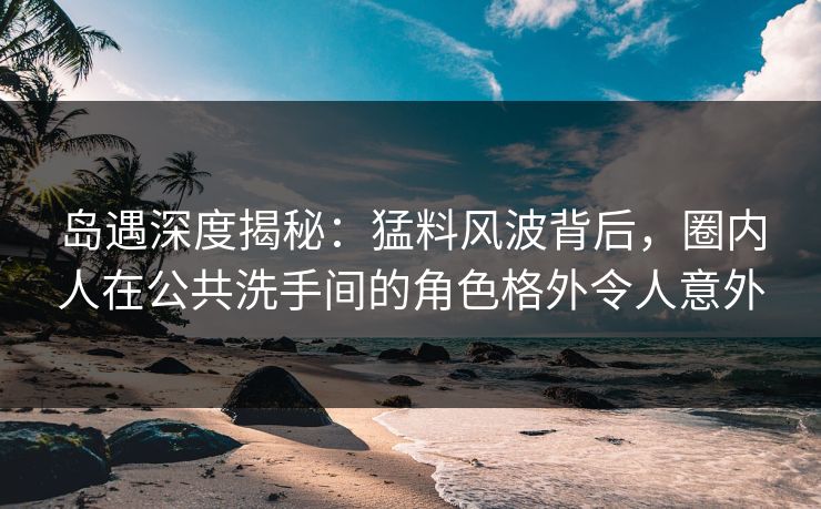 岛遇深度揭秘：猛料风波背后，圈内人在公共洗手间的角色格外令人意外